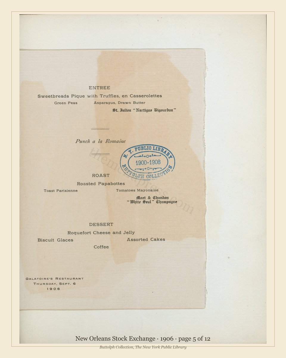 Vintage menu — page 5 of 7