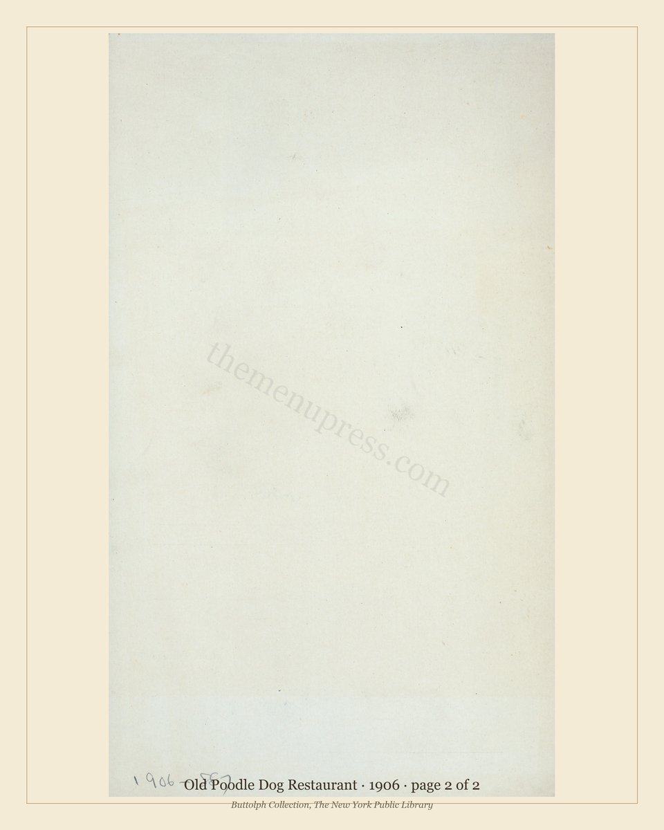 Vintage menu — page 2 of 2