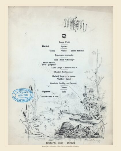 Rector'S · 1906 — Dinner