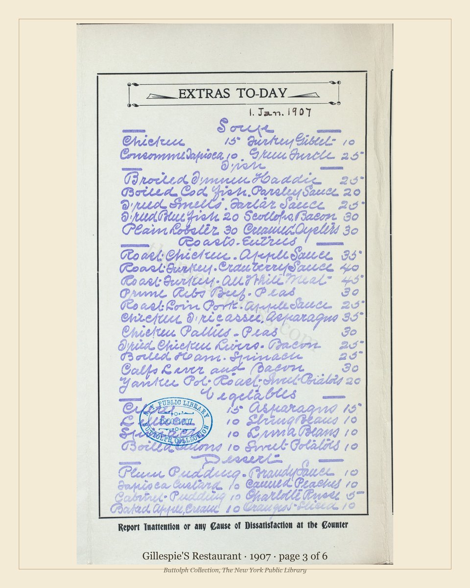 Vintage menu — page 3 of 6