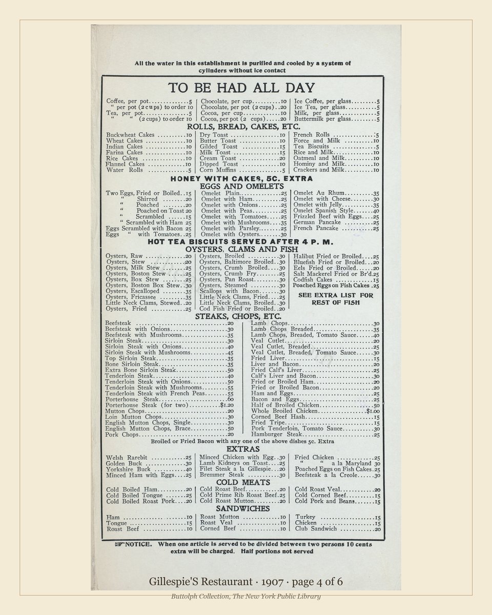 Vintage menu — page 4 of 6