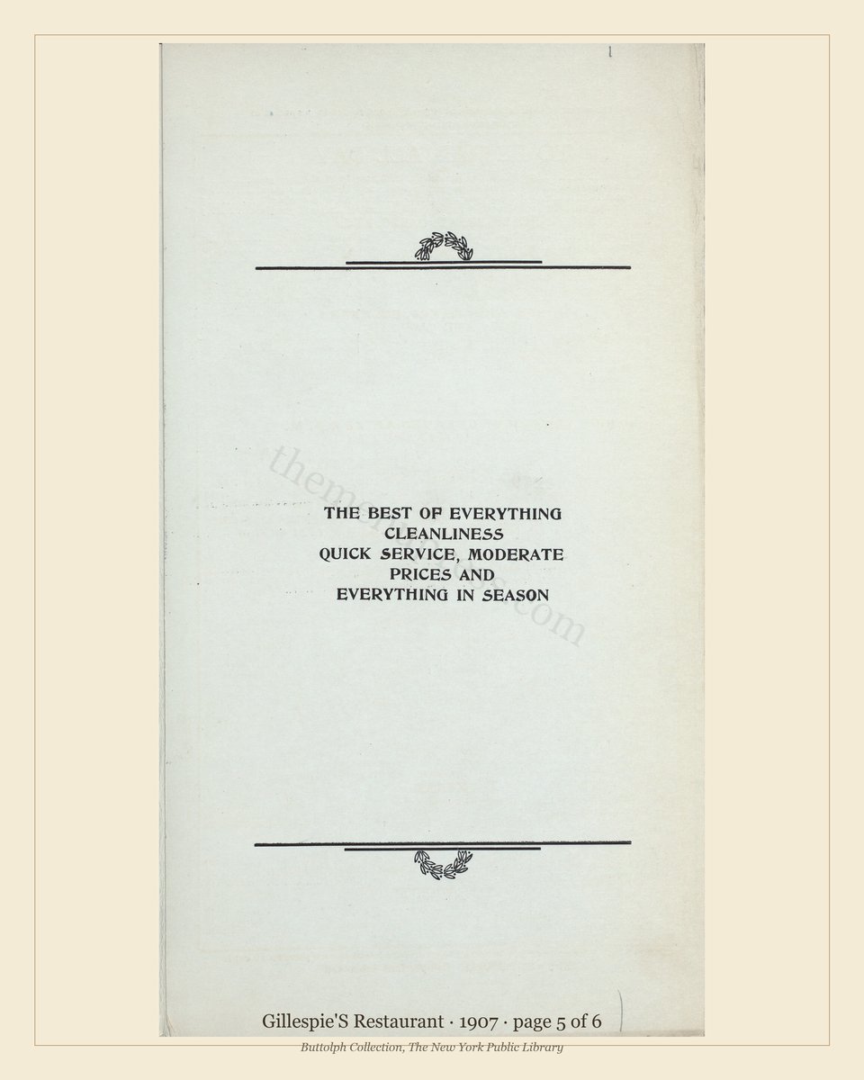Vintage menu — page 5 of 6