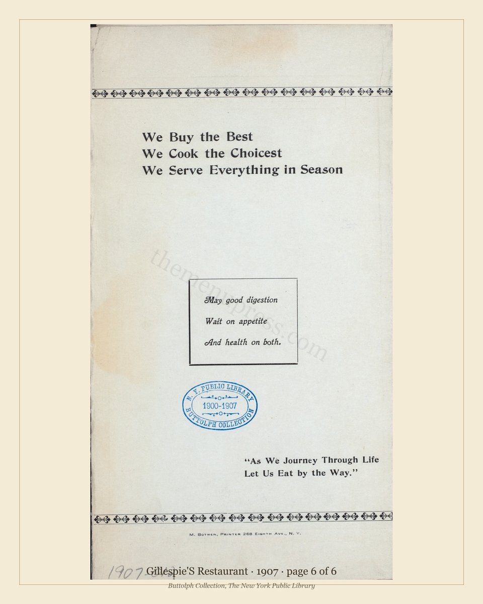 Vintage menu — page 6 of 6