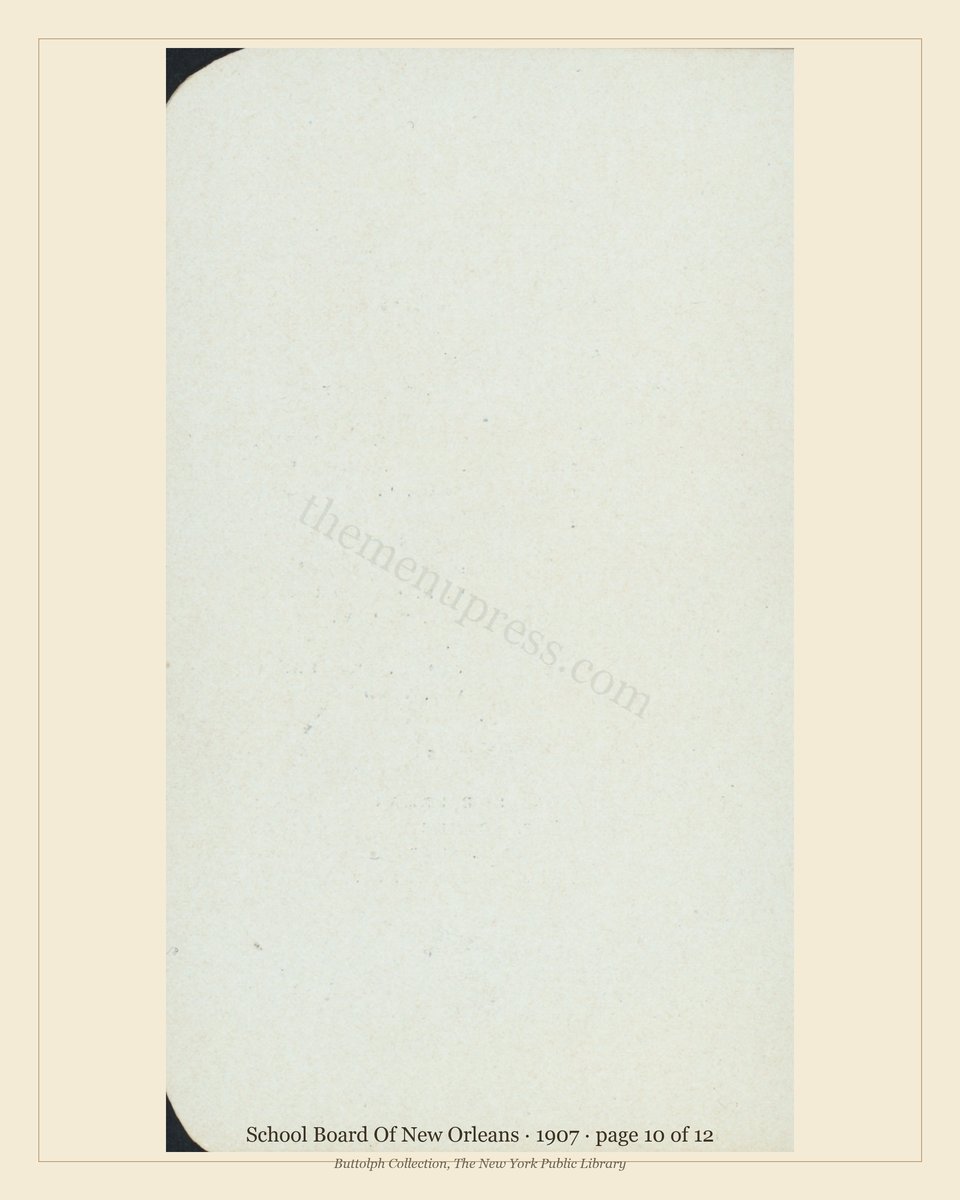 Vintage menu — page 10 of 10
