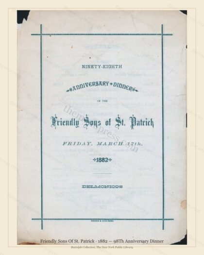 Vintage menu preview — 1882 Vintage Dinner Menu — Delmonico'S New Yok City, Classic NYC French Restaura