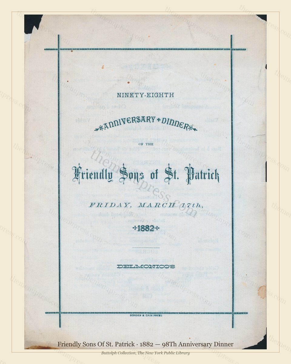 Vintage menu preview — 1882 Vintage Dinner Menu — Delmonico'S New Yok City, Classic NYC French Restaura
