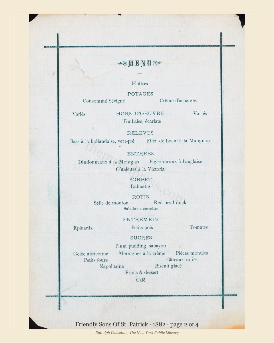 Vintage menu — page 2 of 4
