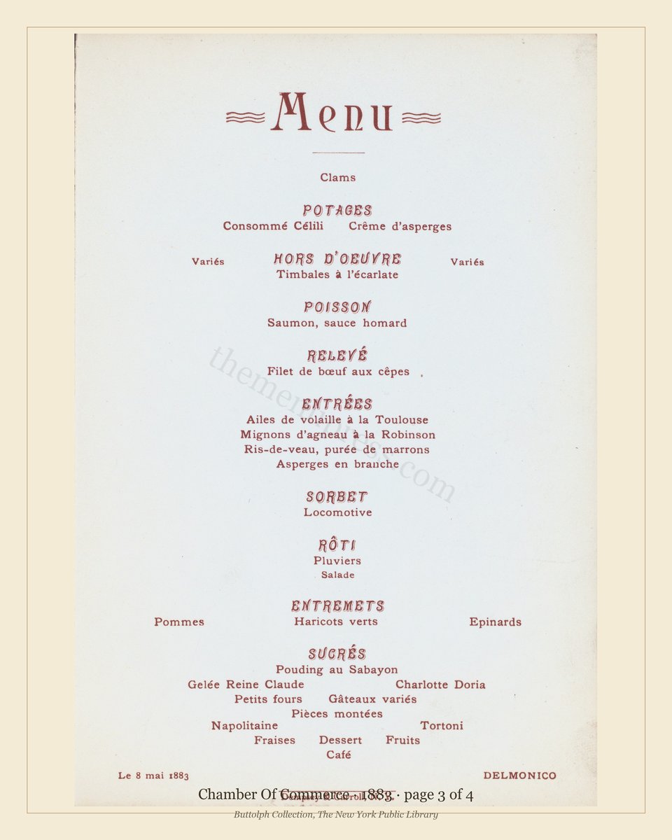 Vintage menu — page 3 of 4