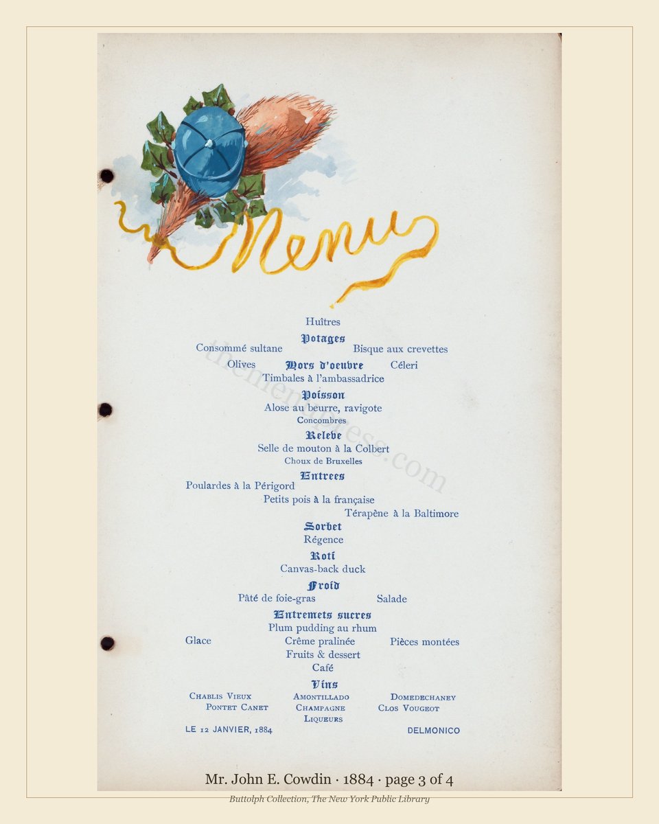 Vintage menu — page 3 of 4