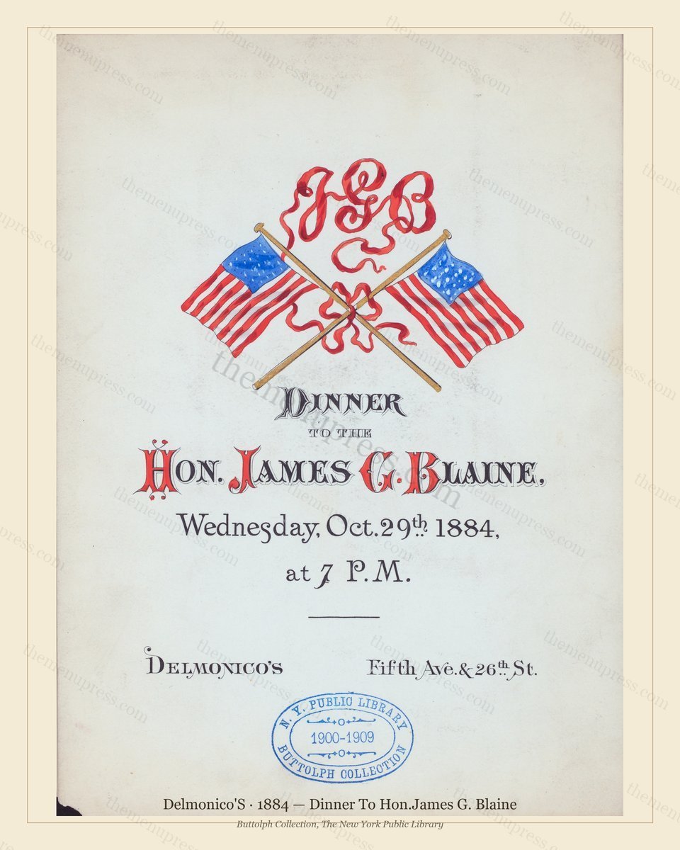 Vintage menu preview — 1884 Vintage Dinner Menu — Fifth Ave and 26Th Stret, Classic NYC French Restaura