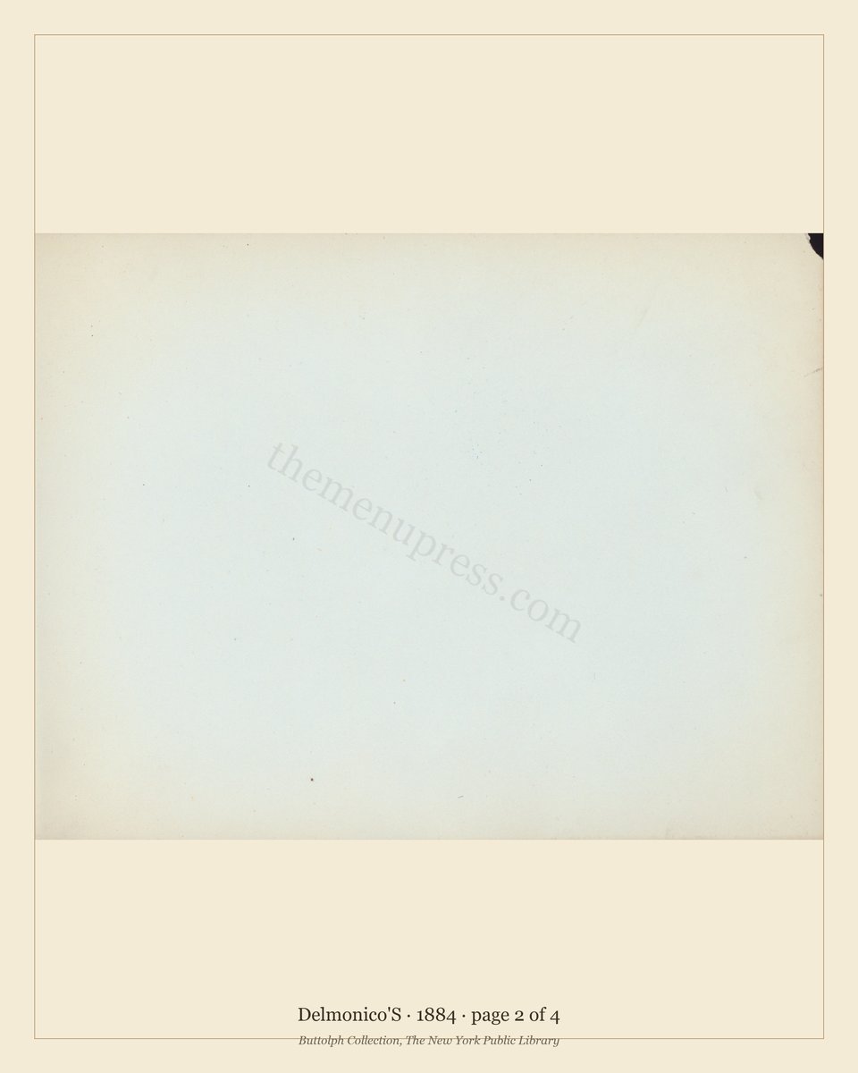 Vintage menu — page 2 of 2