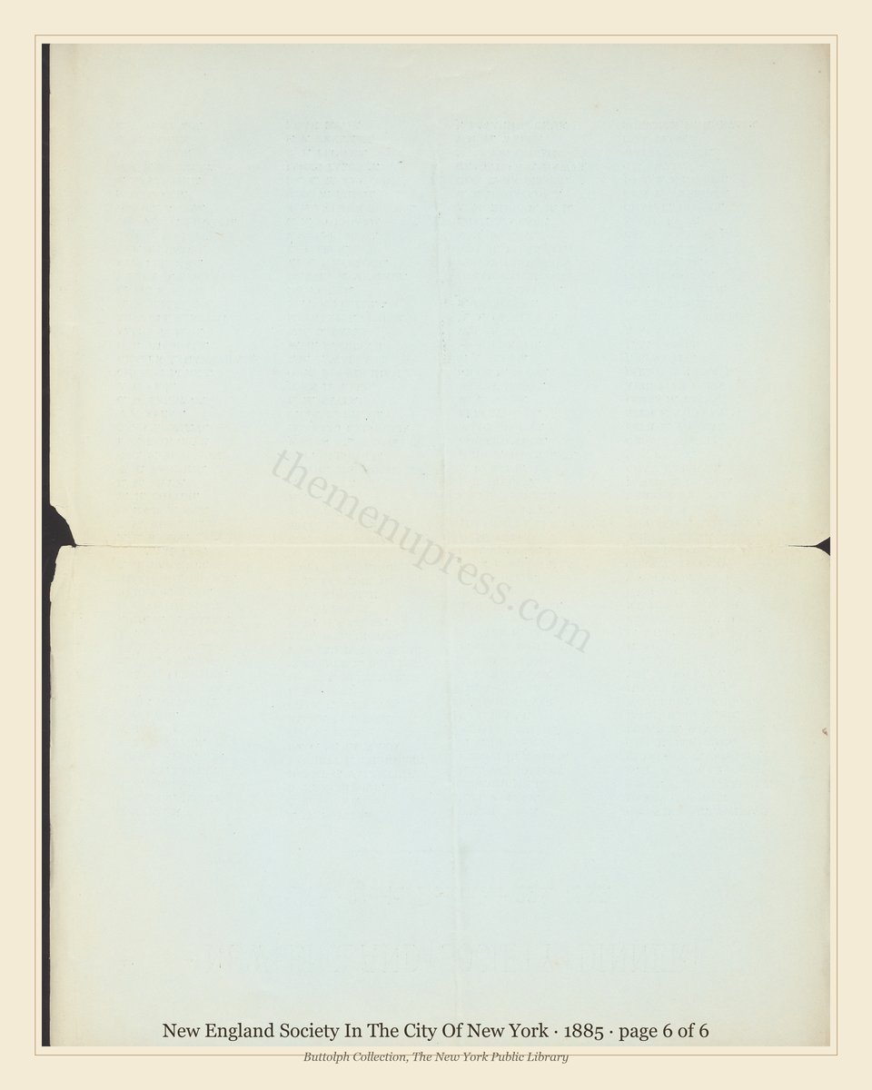 Vintage menu — page 6 of 6