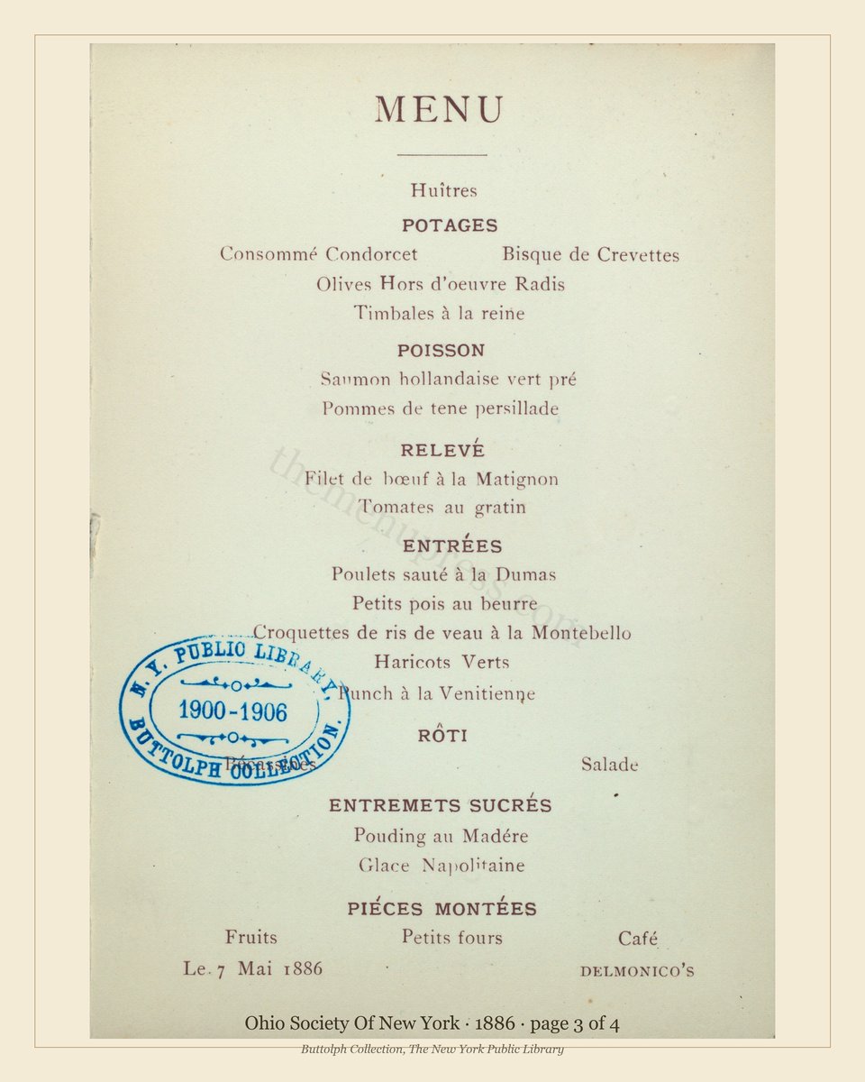 Vintage menu — page 3 of 4