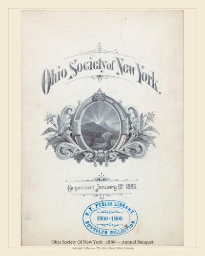 Ohio Society Of New York · 1886 — Annual Banquet