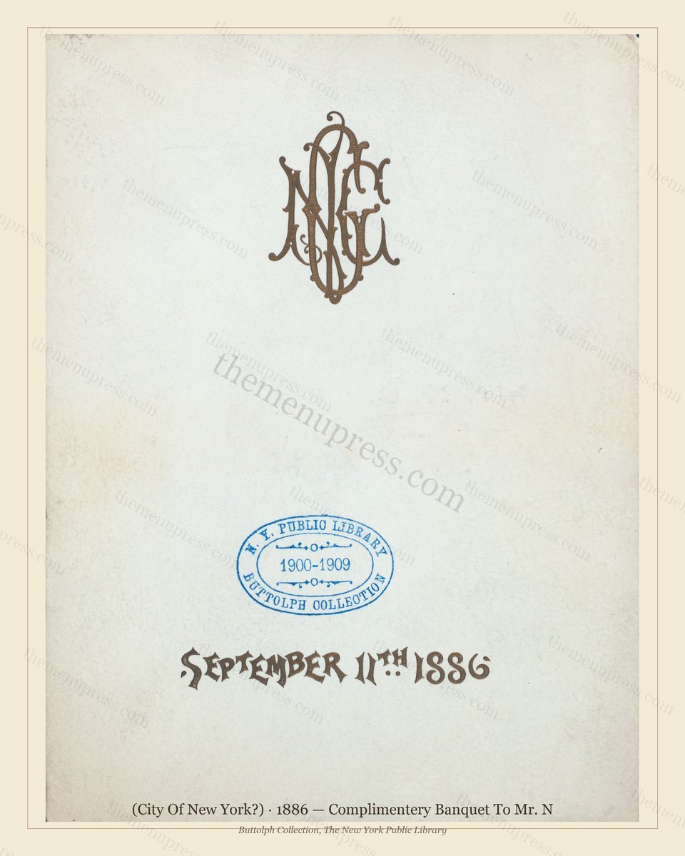 Vintage menu preview — 1886 Vintage Banquet Menu — Delmonico'S, New York, Ny, Classic NYC French Restau