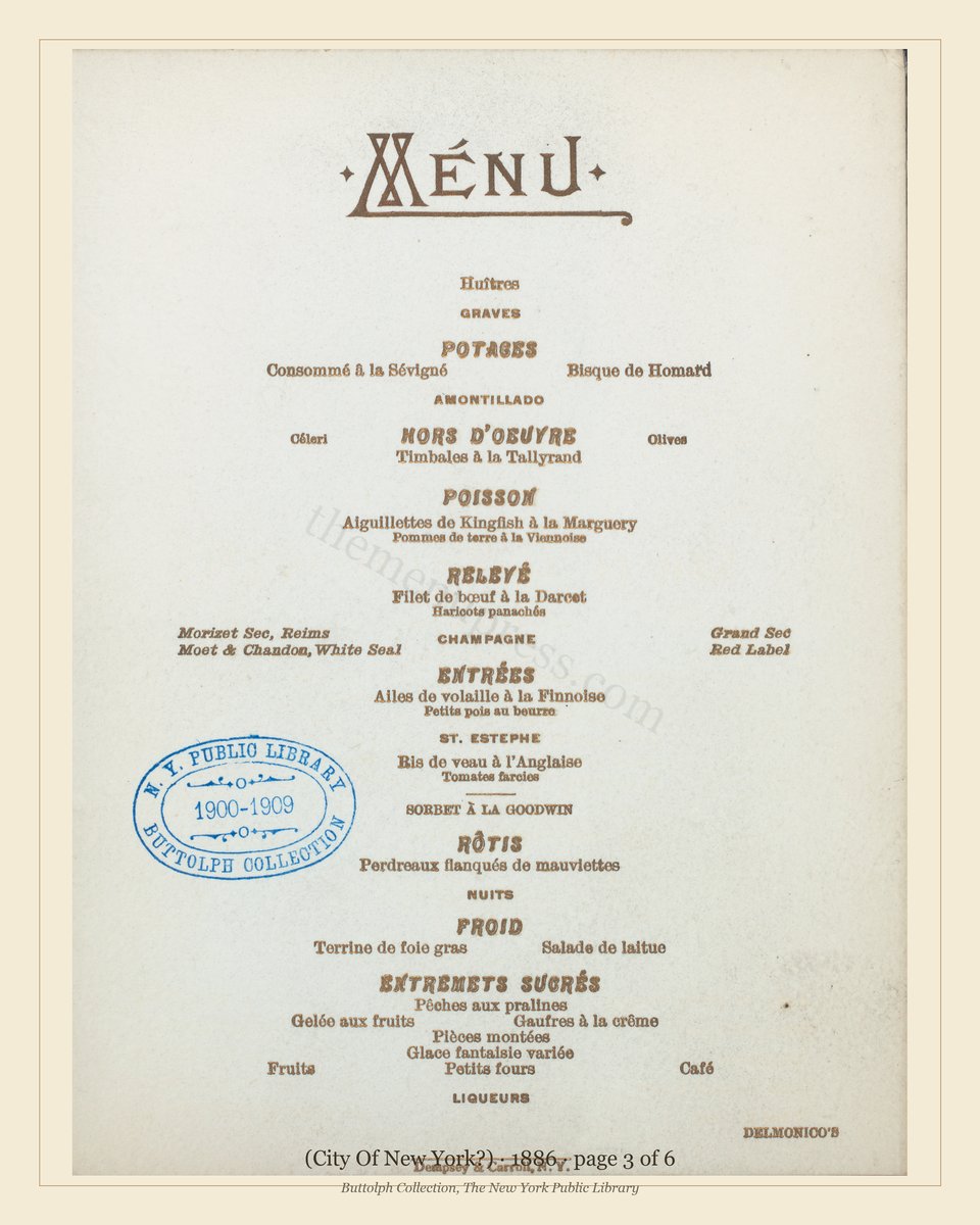Vintage menu — page 3 of 6