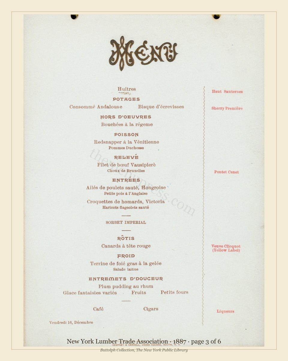 Vintage menu — page 3 of 6