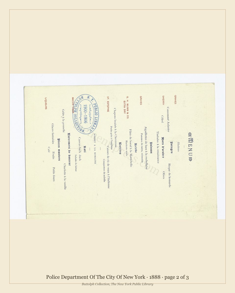 Vintage menu — page 2 of 3