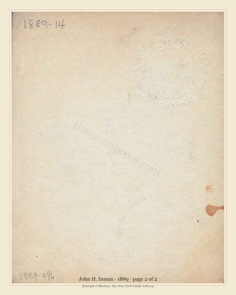 Vintage menu — page 2 of 2