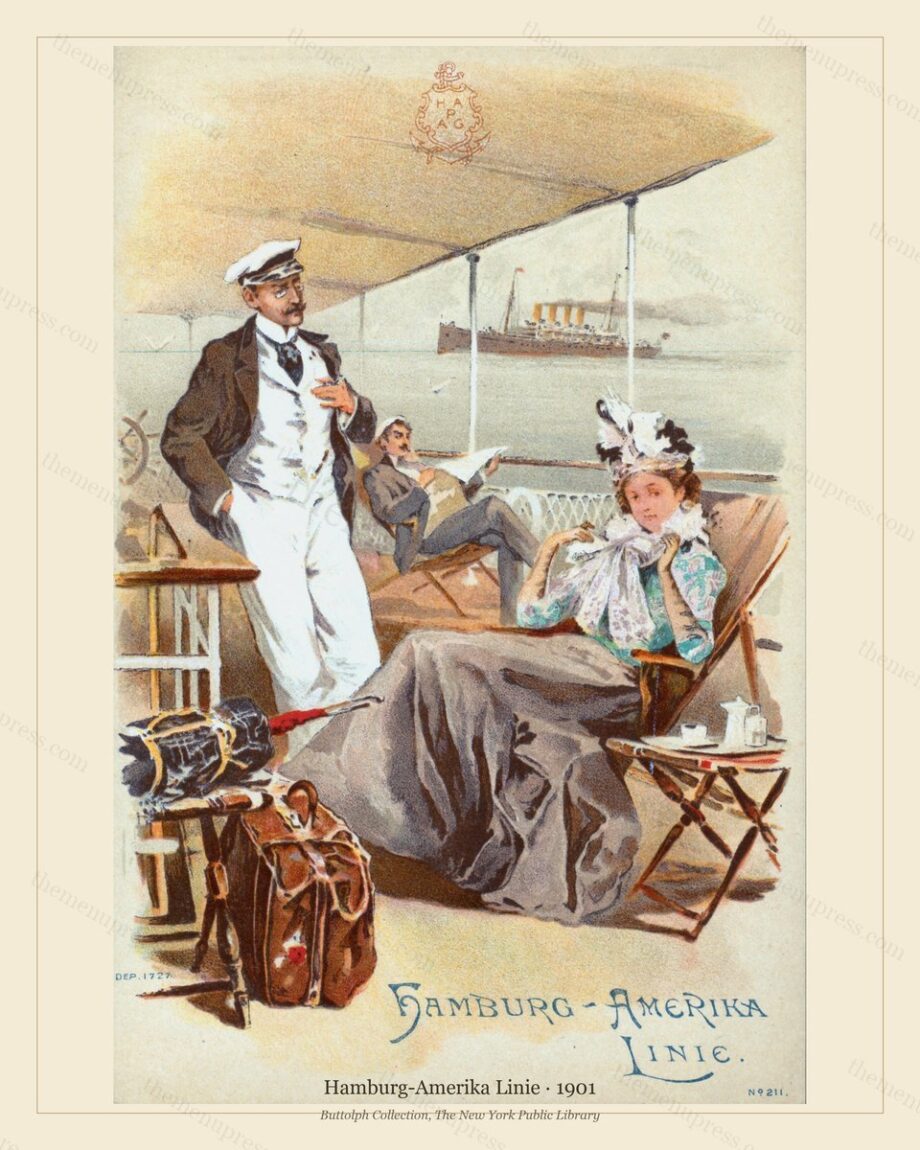 Vintage menu preview — Hamburg-Amerika Linie · Dinner Menu · 1901