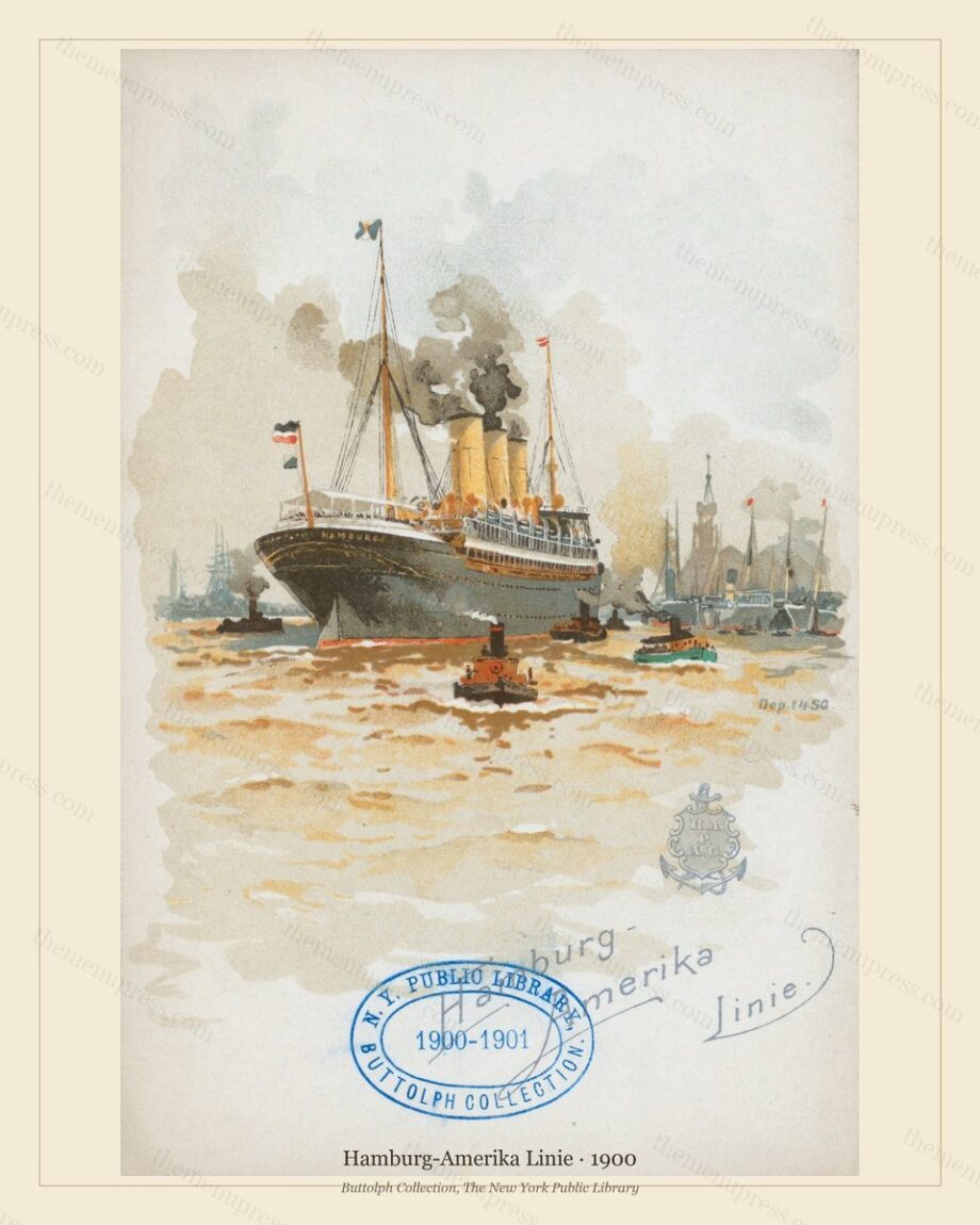 Vintage menu preview — Hamburg-Amerika Linie · Menu · 1900
