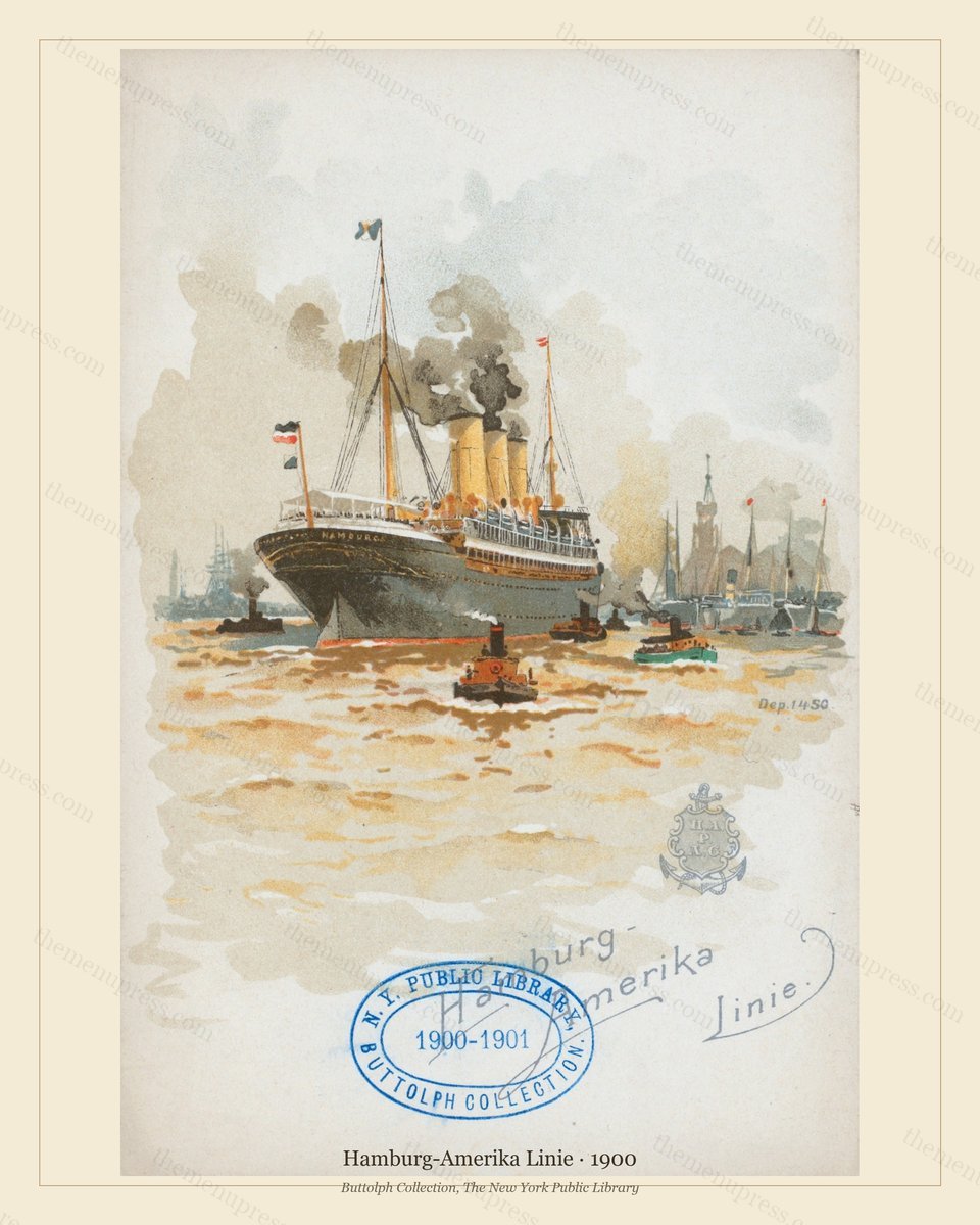 Vintage menu preview — Hamburg-Amerika Linie · Menu · 1900