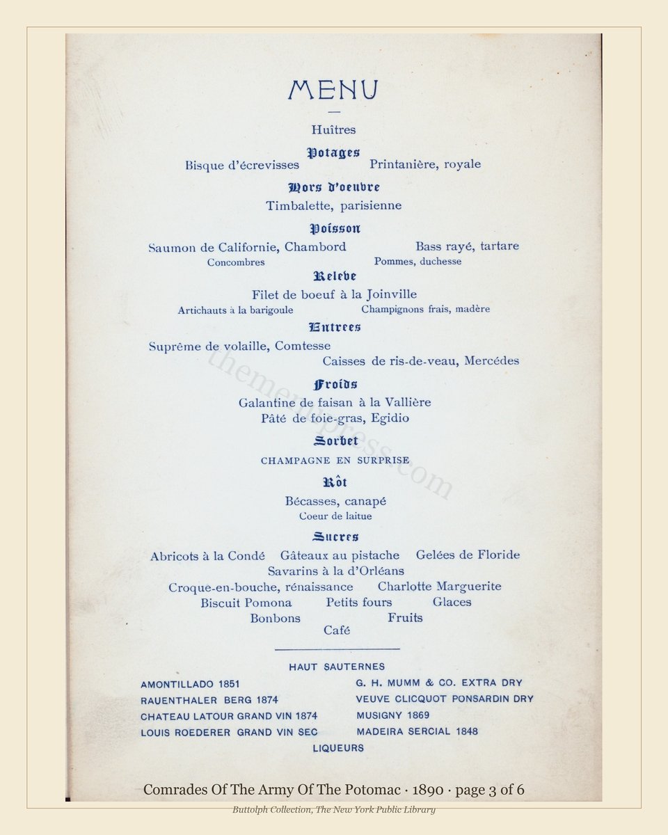 Vintage menu — page 3 of 6