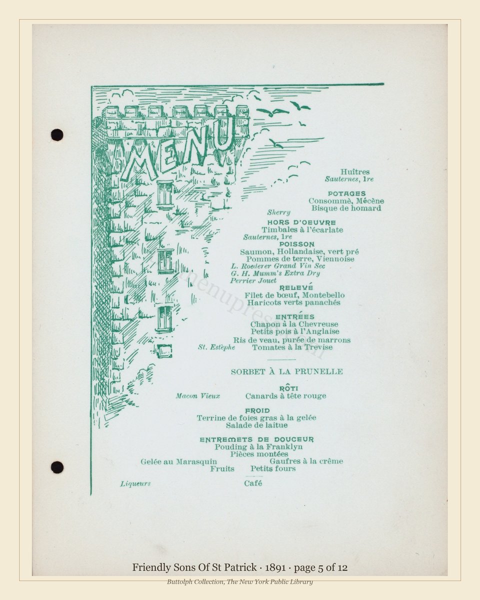 Vintage menu — page 5 of 12