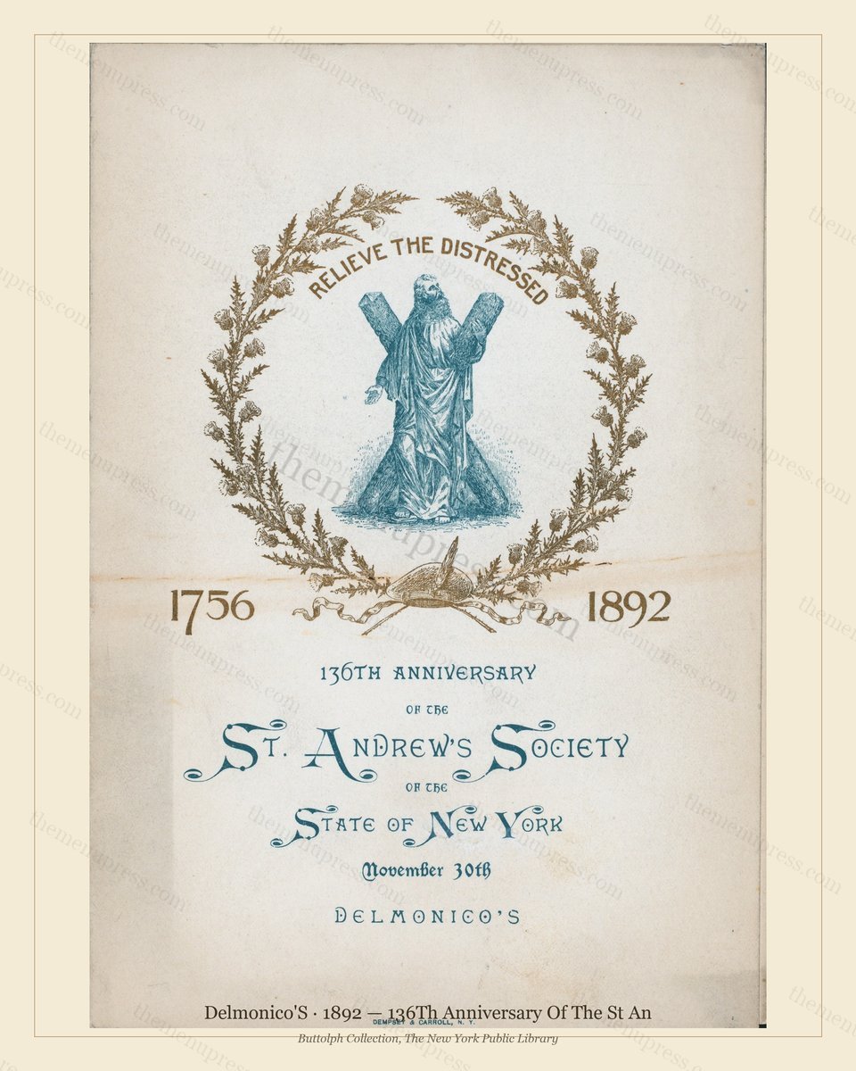 Vintage menu preview — 1892 Vintage Banquet Menu — Delmonico'S, Manhattan Gilded Age Banquet (Complete