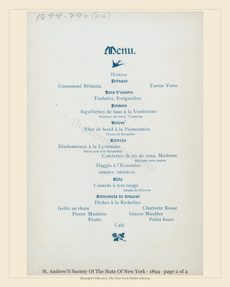 Vintage menu — page 2 of 4