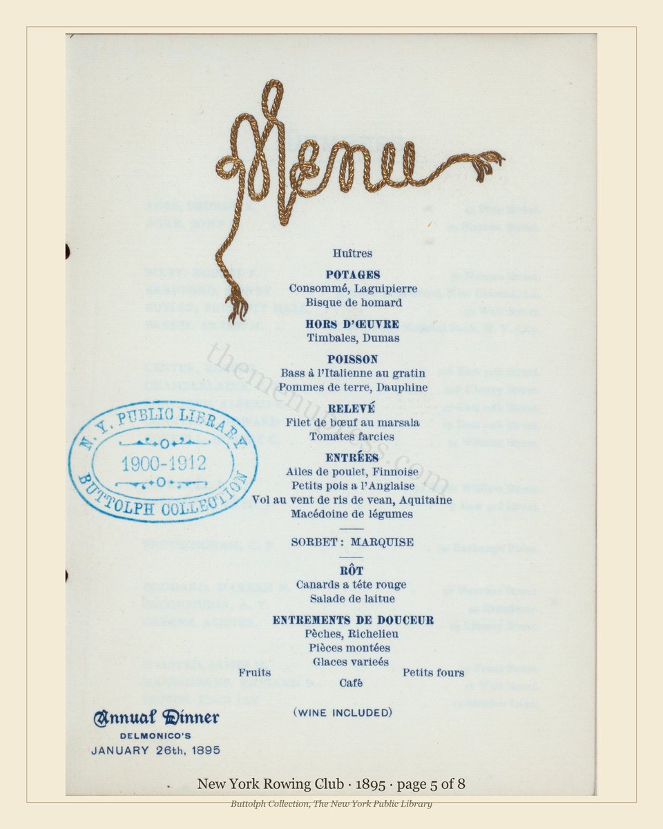 Vintage menu — page 5 of 8