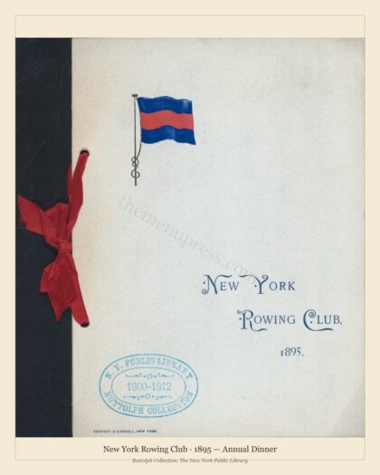 New York Rowing Club · 1895 — Annual Dinner