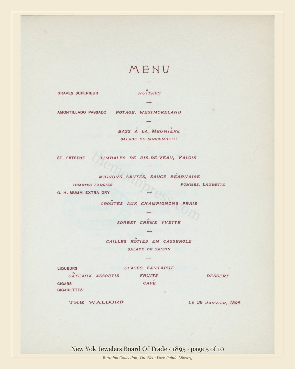 Vintage menu — page 5 of 10
