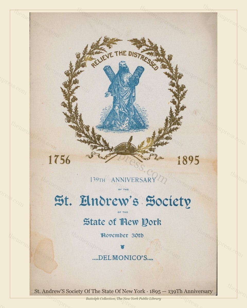 Vintage menu preview — 1895 Vintage Banquet Menu — St. Andrew'S Society of the State of New, Manhattan