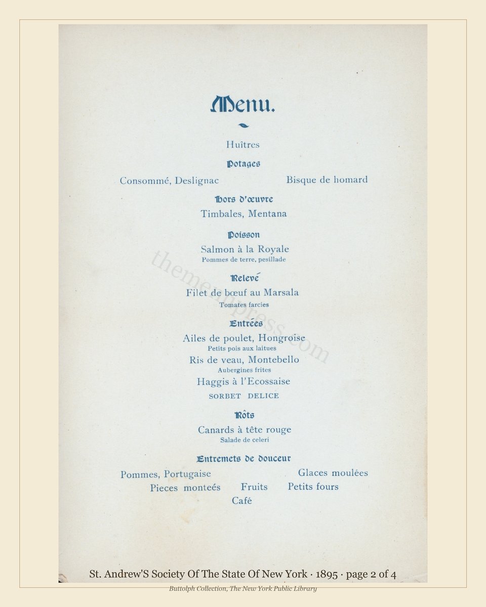 Vintage menu — page 2 of 4