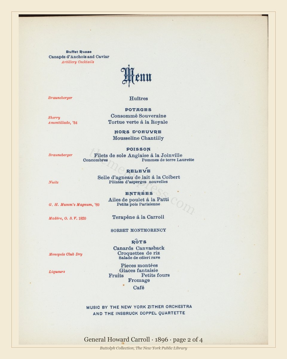Vintage menu — page 2 of 4