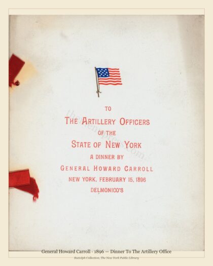 General Howard Carroll · 1896 — Dinner To The Artillery Office