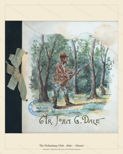 Vintage menu preview — 1896 Vintage Dinner Menu — The Pickaninny Club, Manhattan Gilded Age Banquet (Co