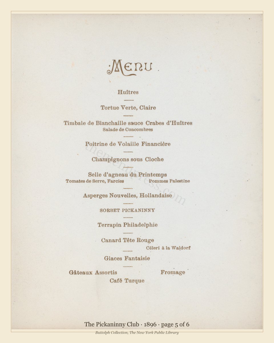 Vintage menu — page 5 of 6