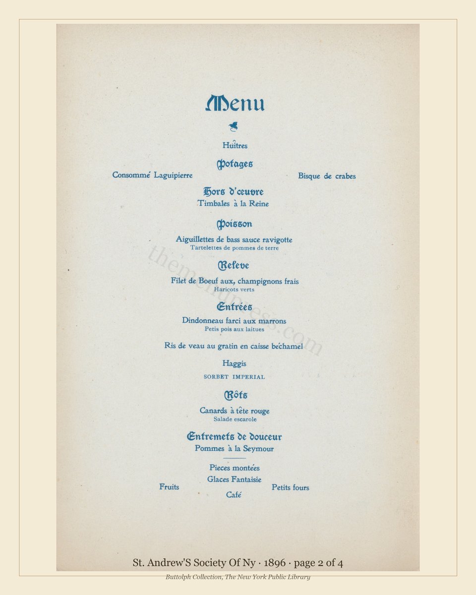 Vintage menu — page 2 of 4
