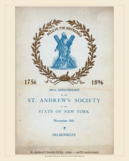St. Andrew'S Society Of Ny · 1896 — 140Th Anniversary
