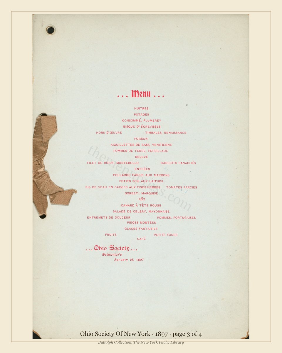 Vintage menu — page 3 of 4