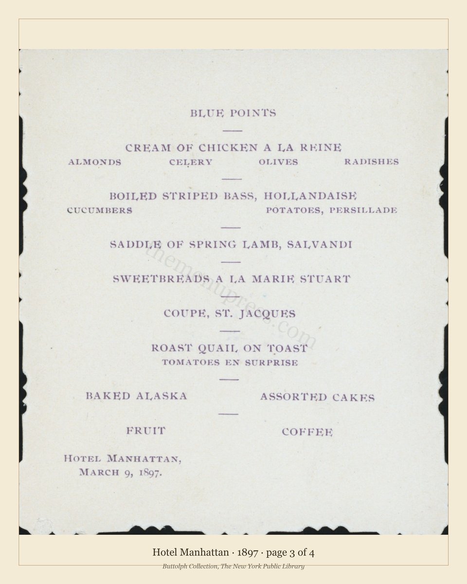 Vintage menu — page 3 of 4