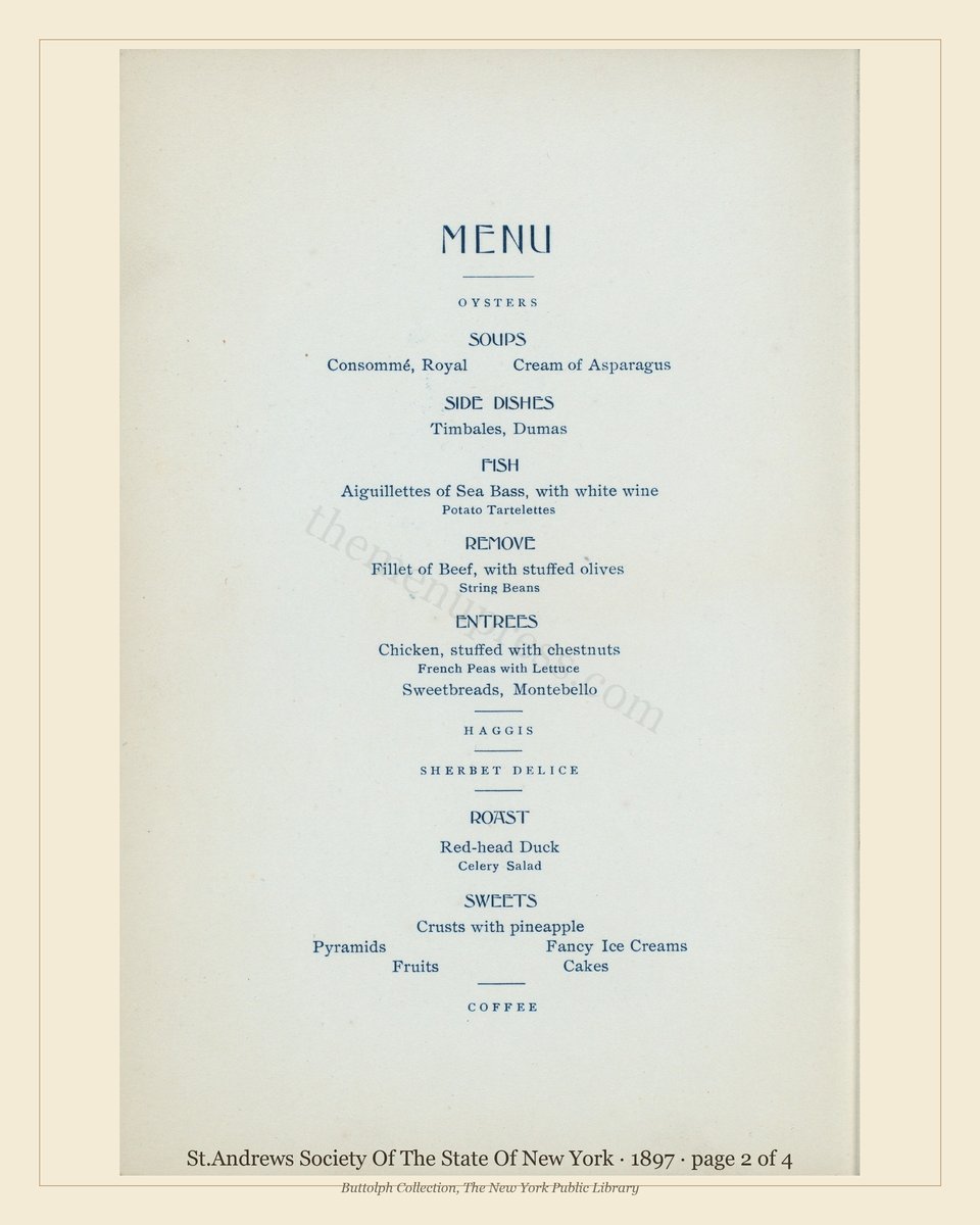 Vintage menu — page 2 of 4