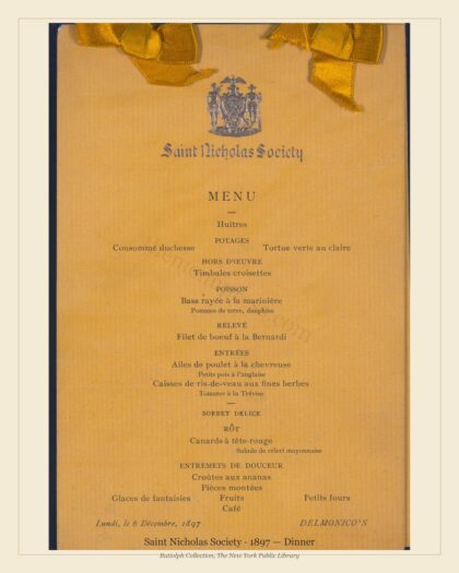 Saint Nicholas Society · 1897 — Dinner