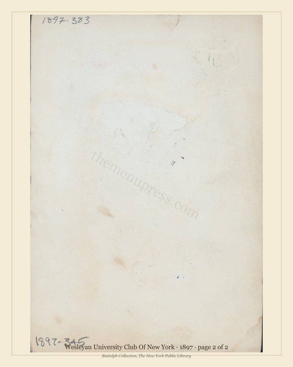 Vintage menu — page 2 of 2