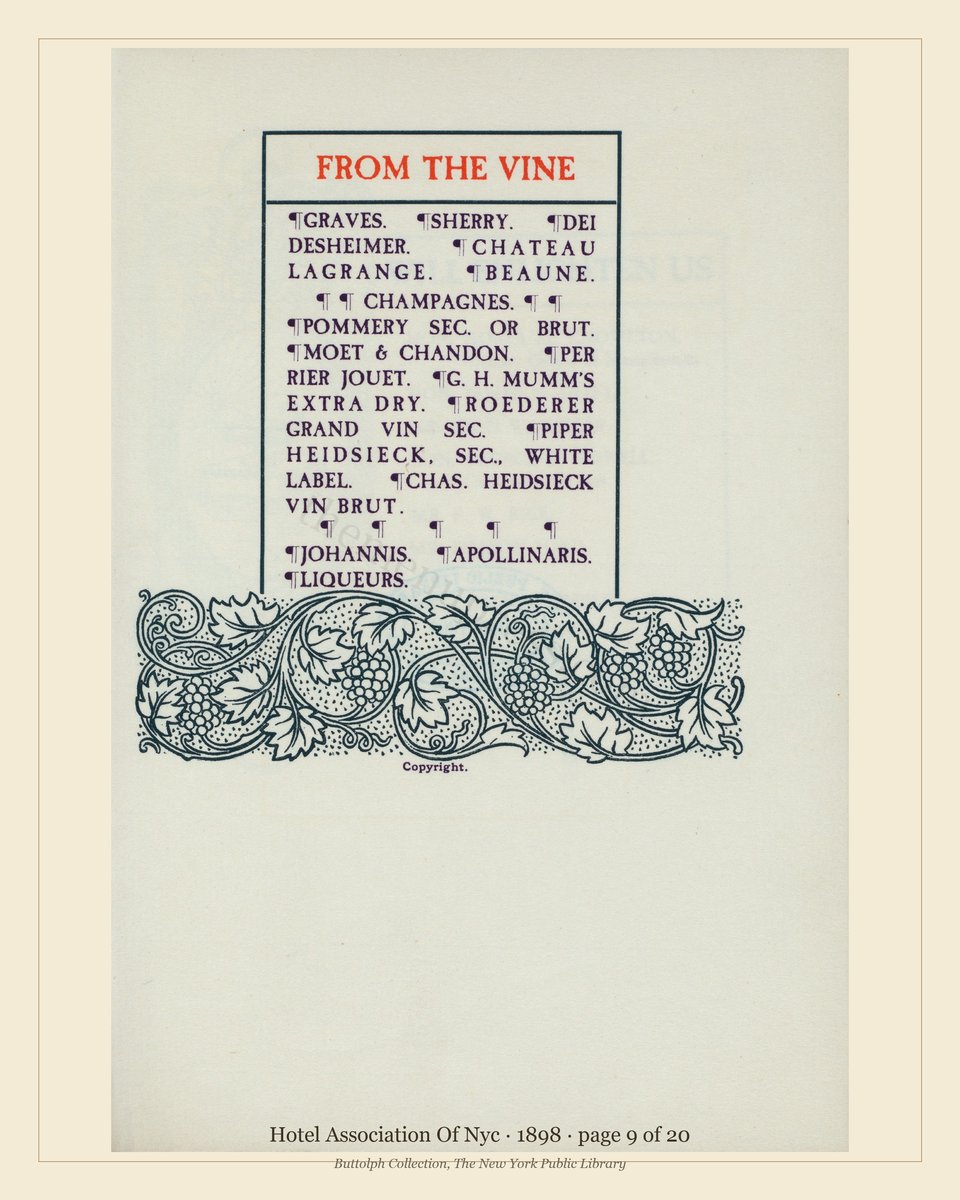 Vintage menu — page 9 of 20