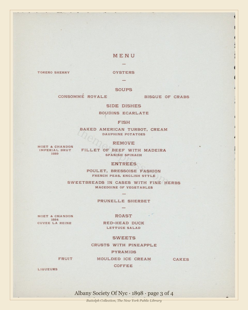 Vintage menu — page 3 of 4