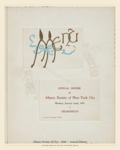 Albany Society Of Nyc · 1898 — Annual Dinner