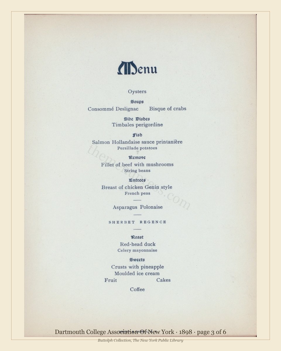 Vintage menu — page 3 of 6